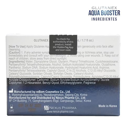 Glutanex Aqua Booster Hydrating Facial Cream, 50ml / 1.7fl oz