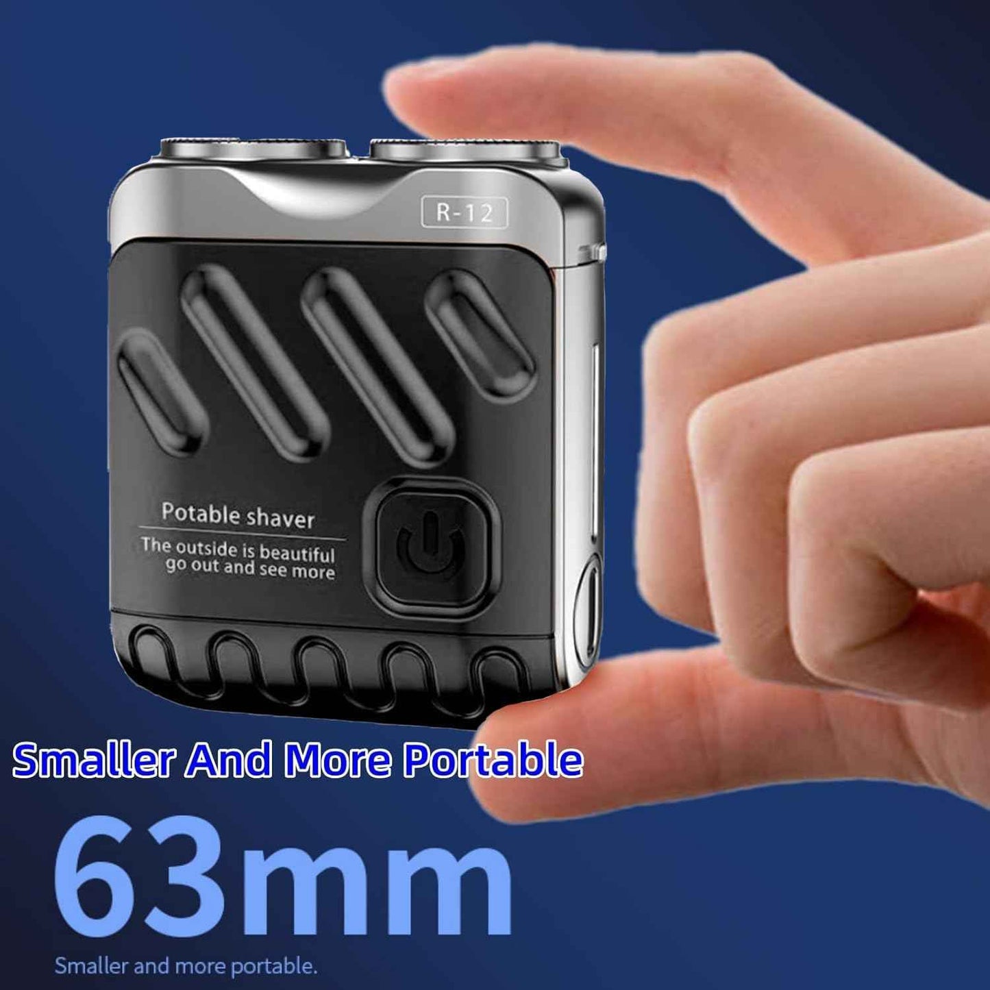 R-12 Luggage Electric Shaver, Beard Shaver Mini and Portable Suitcase Design, Electric Mini Razor Portable Electrics Shavers, USB Rechargeable One-Button Long Lasting for Home Travel (Black)