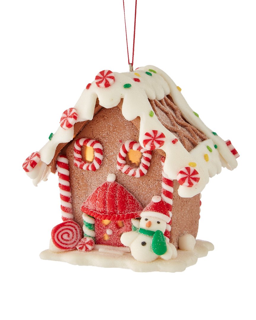 Kurt Adler D2881 3 Assorted Battery Operated Led Gingerbread House Clay Dough Christmas Ornaments