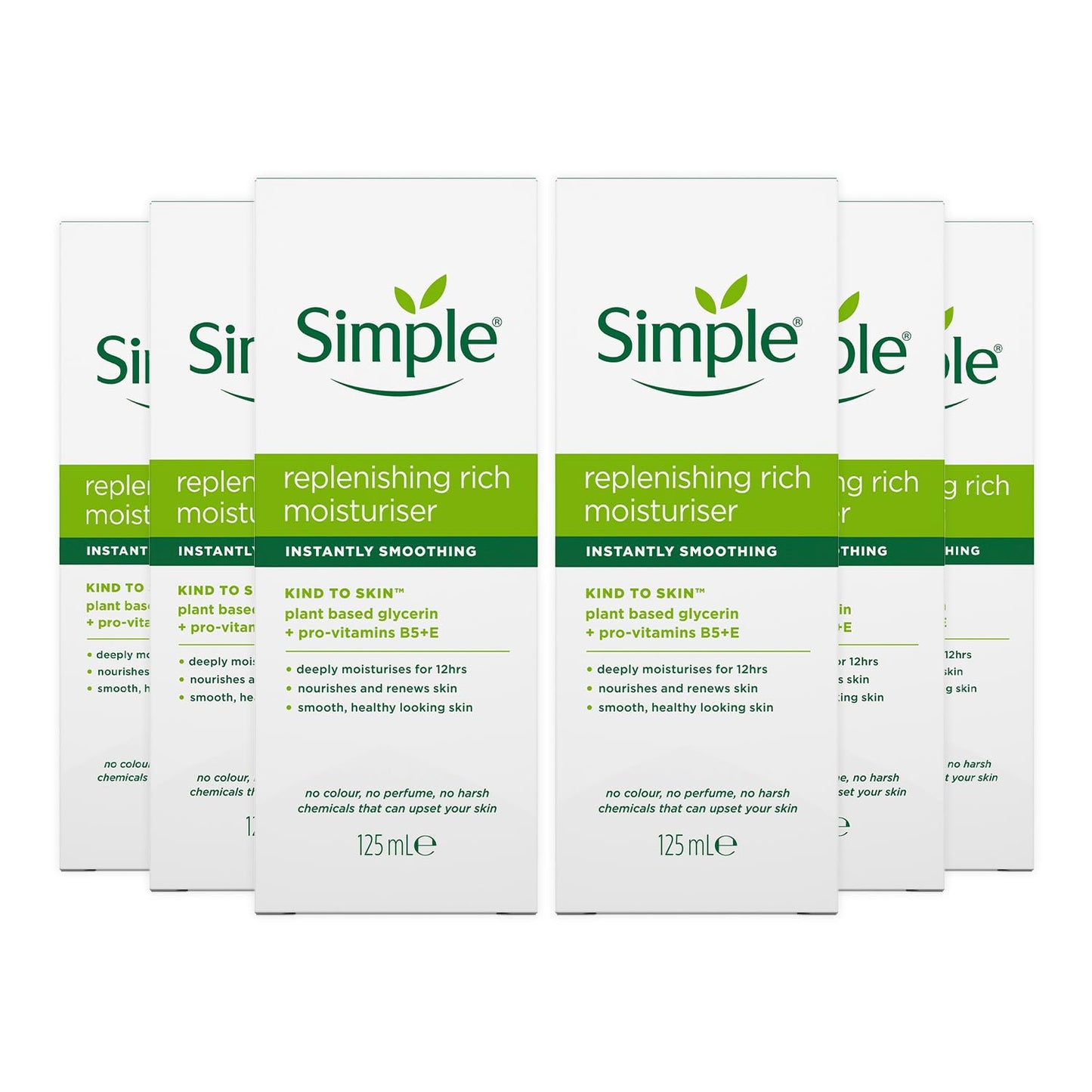 6 x Simple Kind to Skin Replenishing Rich Moisturiser 125ml