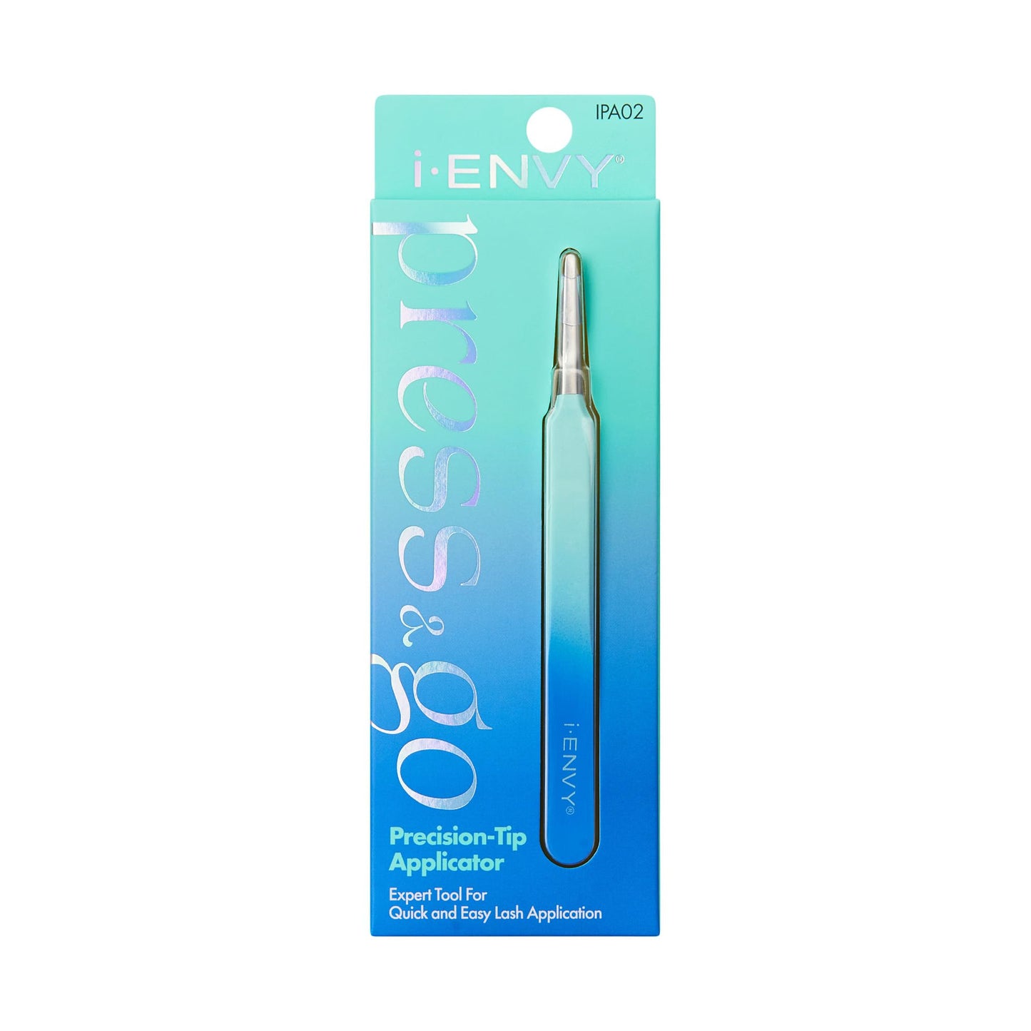 i-ENVY Press&Go Lash Applicator Tool, Nonstick Cluster Eyelash Tweezers for Quick & Easy False Lash Application, Lightweight Pointed Straight Tip & Comfort Grip for Precise DIY Extension