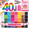 Uellipapy 60000Pcs 40 Colors Jelly AB Resin Rhinestones 3mm Bedazzling Kit