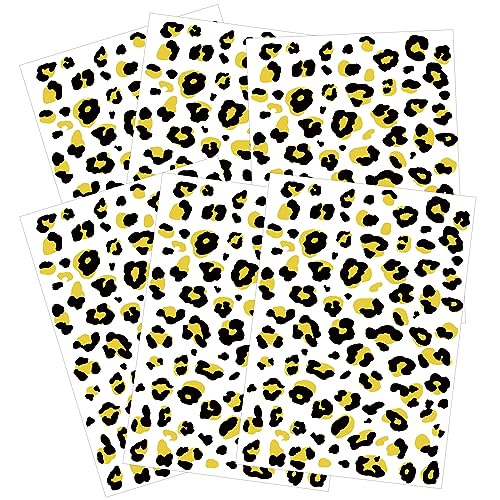 Leopard Print Temporary Tattoos, 6-Sheet Realistic Stickers