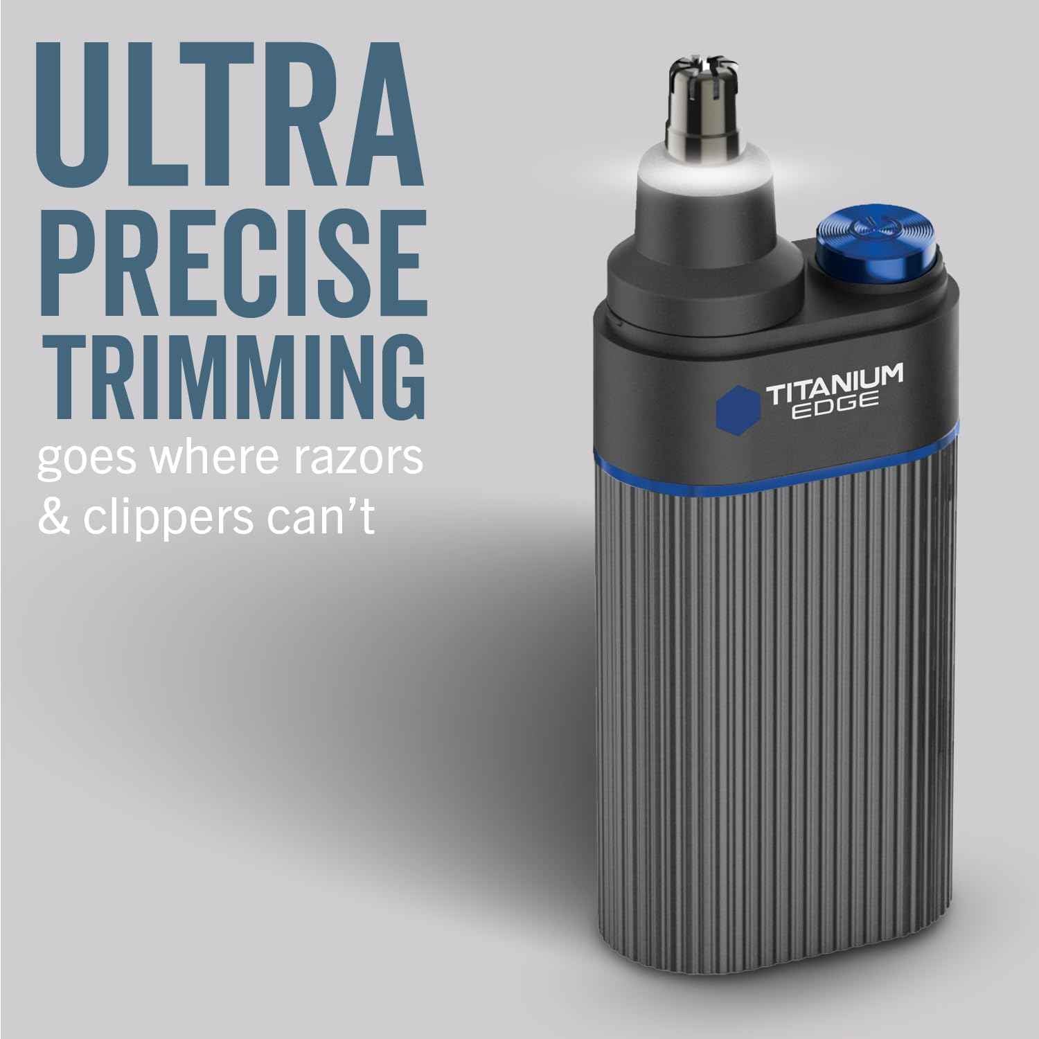 Microtouch Titanium Edge Ear & Nose Trimmer – Dual Rotary Blade Heads with Light – Water Resistant – Travel Friendly – Durable Design – Titanium Coated Blades for Precise, Comfortable Grooming