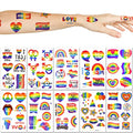 10 Sheet Pride Rainbow Tattoo Sticker Temporary Tattoo Gay Pride Parade Body Painting Party Celebration Personality Decoration Party Supplies