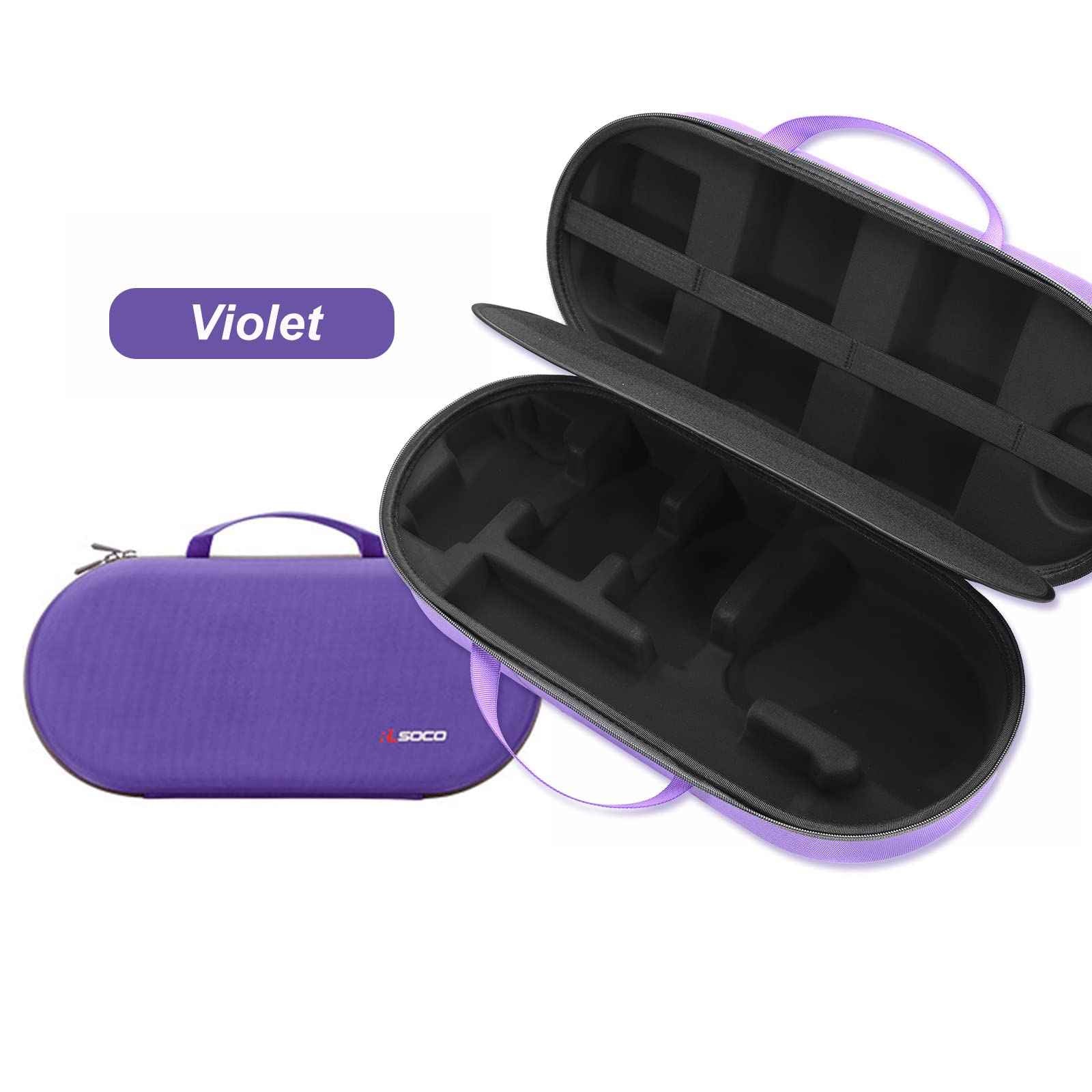 RLSOCO Airwrap Case for Dyson Airwrap Complete Long/Complete Styler HS08 HS05 HS01,NOT for Dyson Airwrap i.d. - Fits 4pcs Long Barrels or Short Barrels - Violet (Case Only,Hair Styler is not Included)