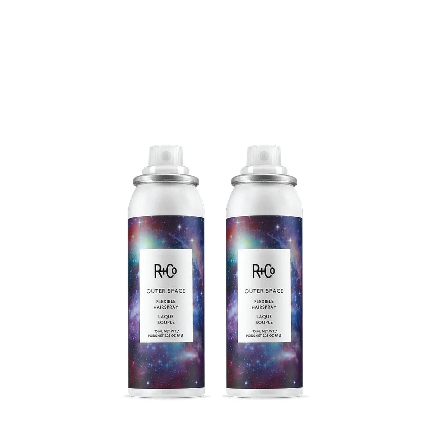 R+Co Outer Space Flexible Hair Spray Travel Size | Lightweight Styling Control with Long-Lasting Hold | | TSA Approved | Set of 2