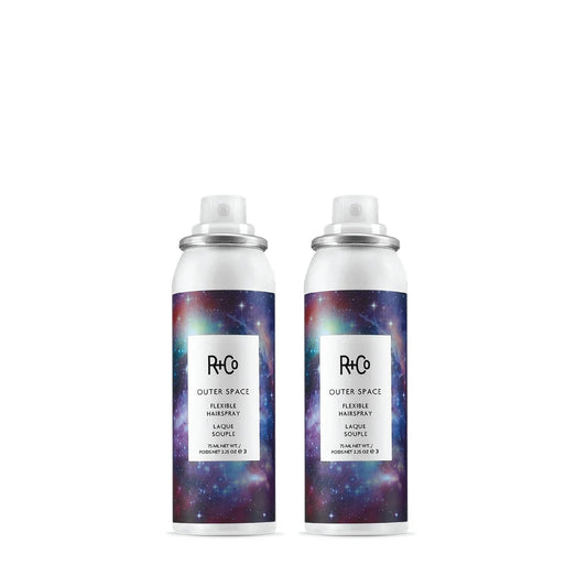 R+Co Outer Space Flexible Hair Spray Travel Size | Lightweight Styling Control with Long-Lasting Hold | | TSA Approved | Set of 2
