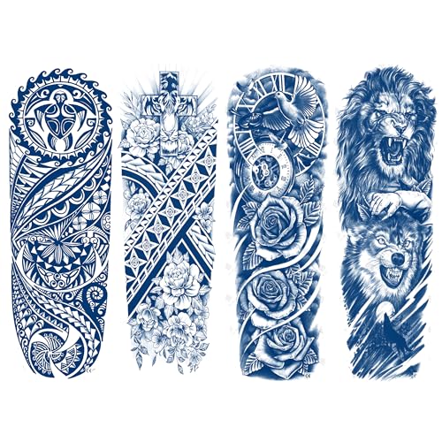 Semi Permanent Full Arm Tattoo Sleeves - Pack of 4
