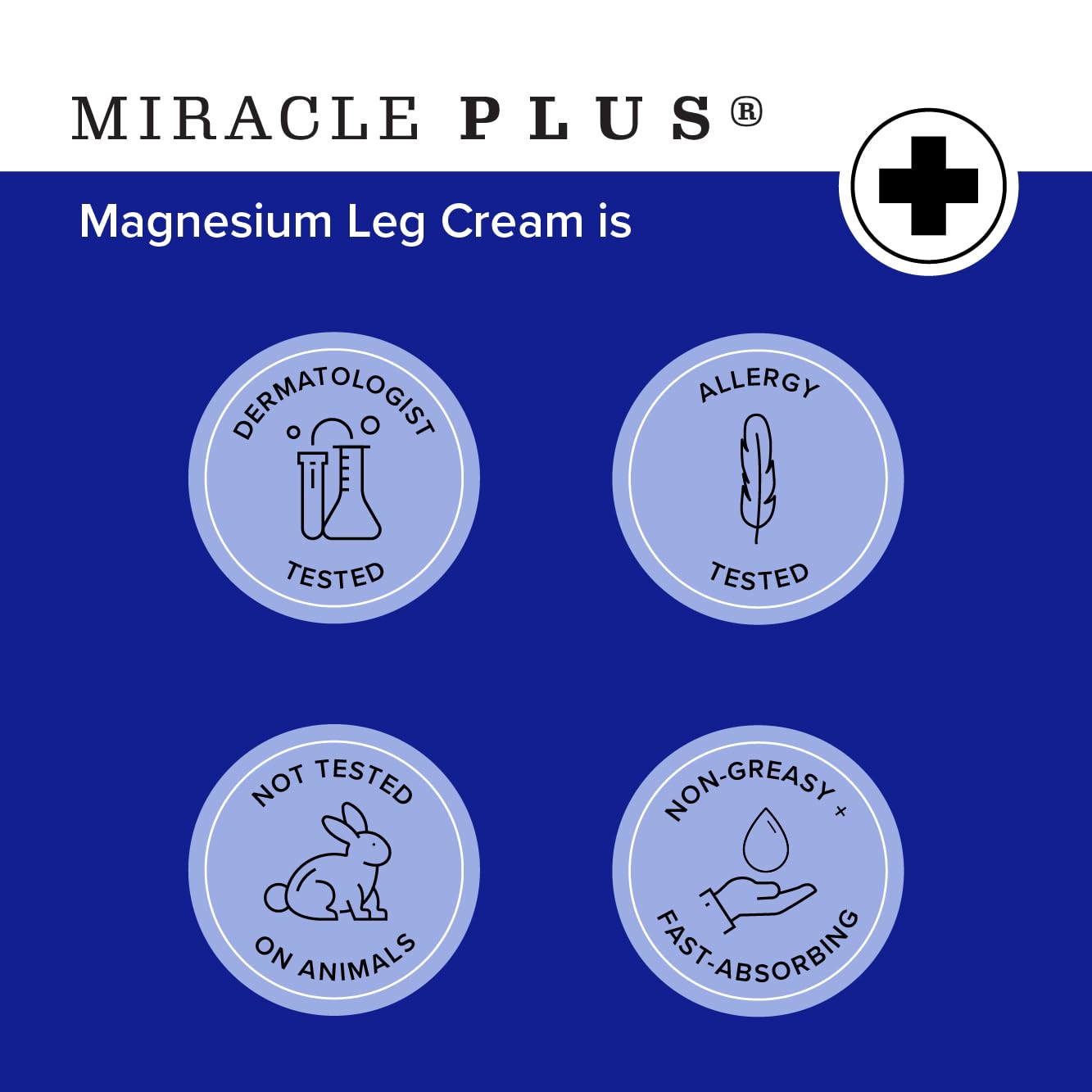 Miracle Plus Magnesium Leg Cream | Magnesium Lotion Calming Leg Cream For Leg Relief | Herbal Moisturizer Topical Body Butter Soothes + Calms Sensations, Itching, & Shaking, 8oz, 3 Piece