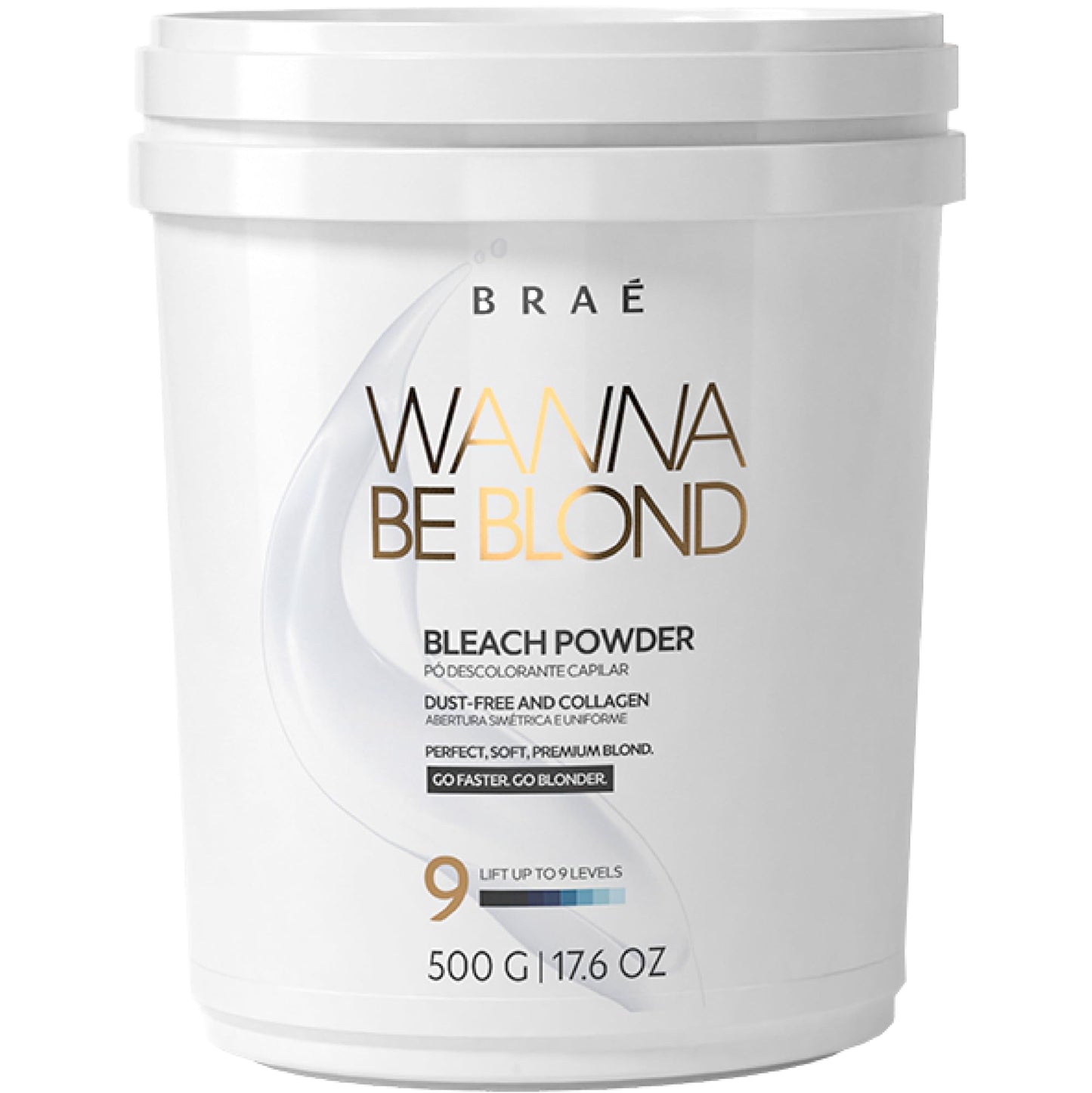 BLEACH POWDER B R A É 17.6 Oz Wanna Be Blond | Lift Up to 9 Levels | Collagen-Rich Formula & 10 Oils Mix | Conditioning Effect | Easy to Apply | Dust-Free | Powder Hair Lightener