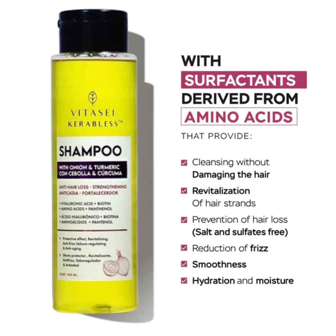 VITASEI Shampoo Kerabless With Onion And Tumeric - Hair Revitalizing and Protection