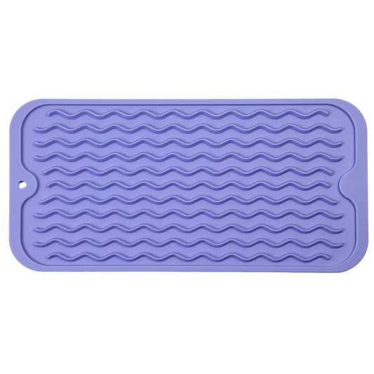 MicoYang Silicone Dish Drying Mat for Multiple Usage,Easy clean,Eco-friendly,Heat-resistant Silicone Mat for Kitchen Counter,Sink,Bar,Bottle,or Cup Light Purple S 12 inches x 6 inches