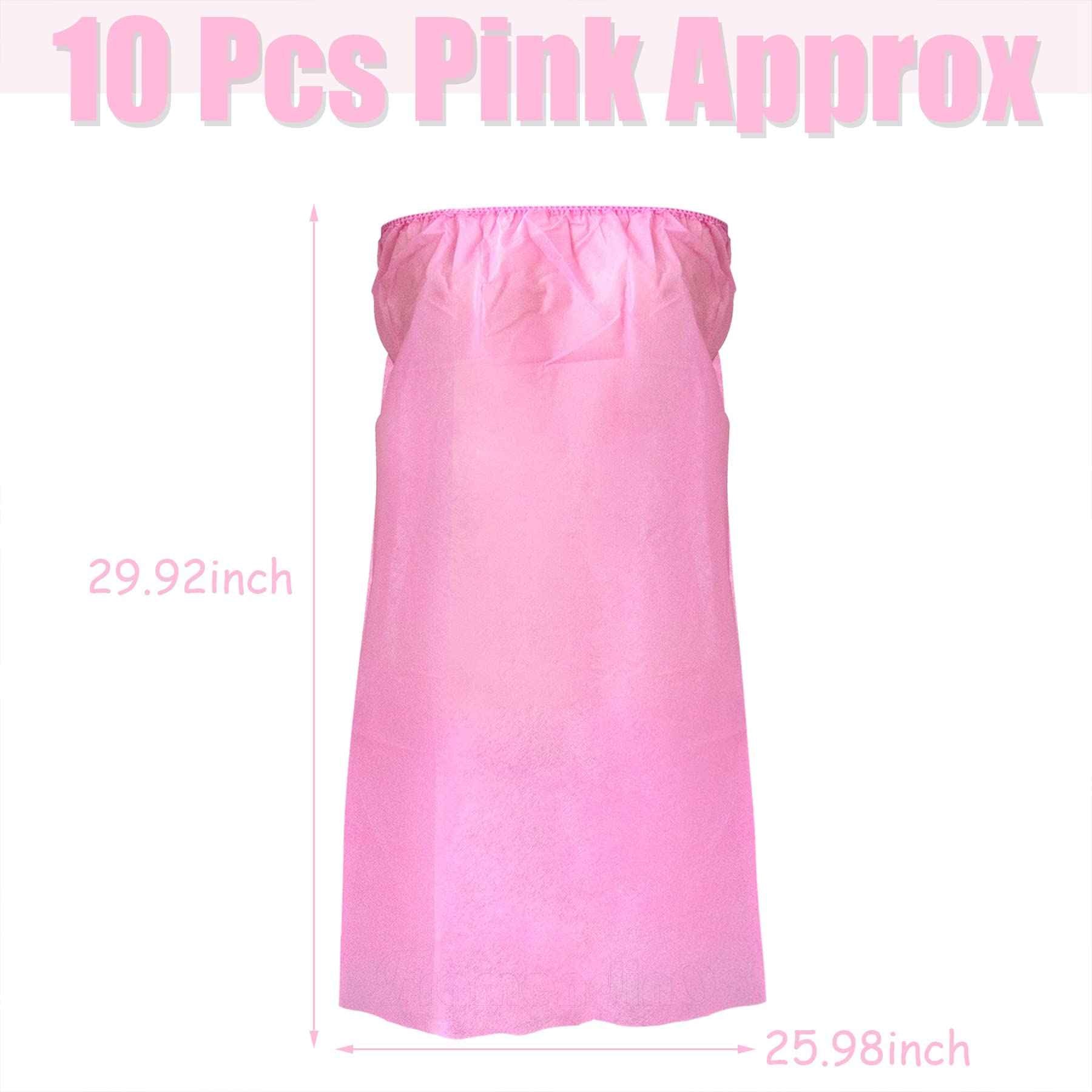 Framendino, 10 Pack Pink Disposable Non-Woven Robes Body Wrap Towel for SPA
