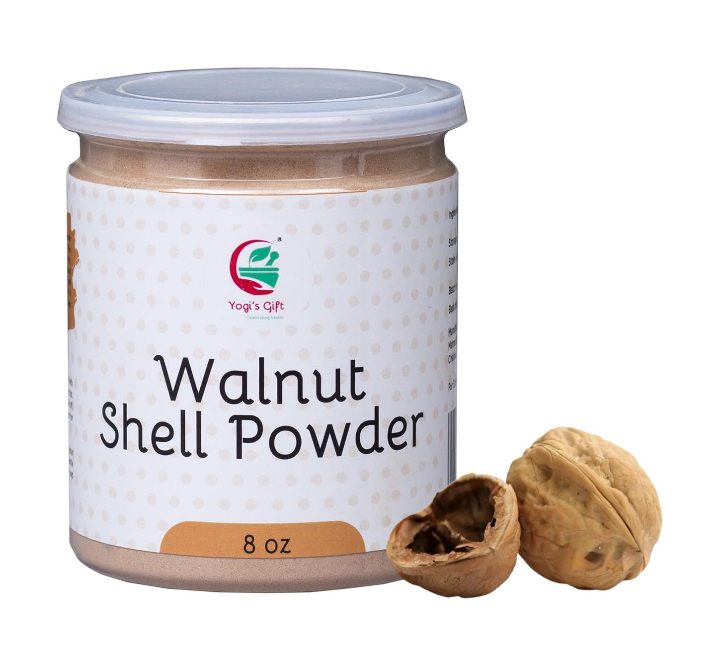 Ground Walnut Shells/Walnut Shell Powder 8oz | Great for Face Scrub | Natural Exfoliant for Soap Making | by Yogi's Gift ®