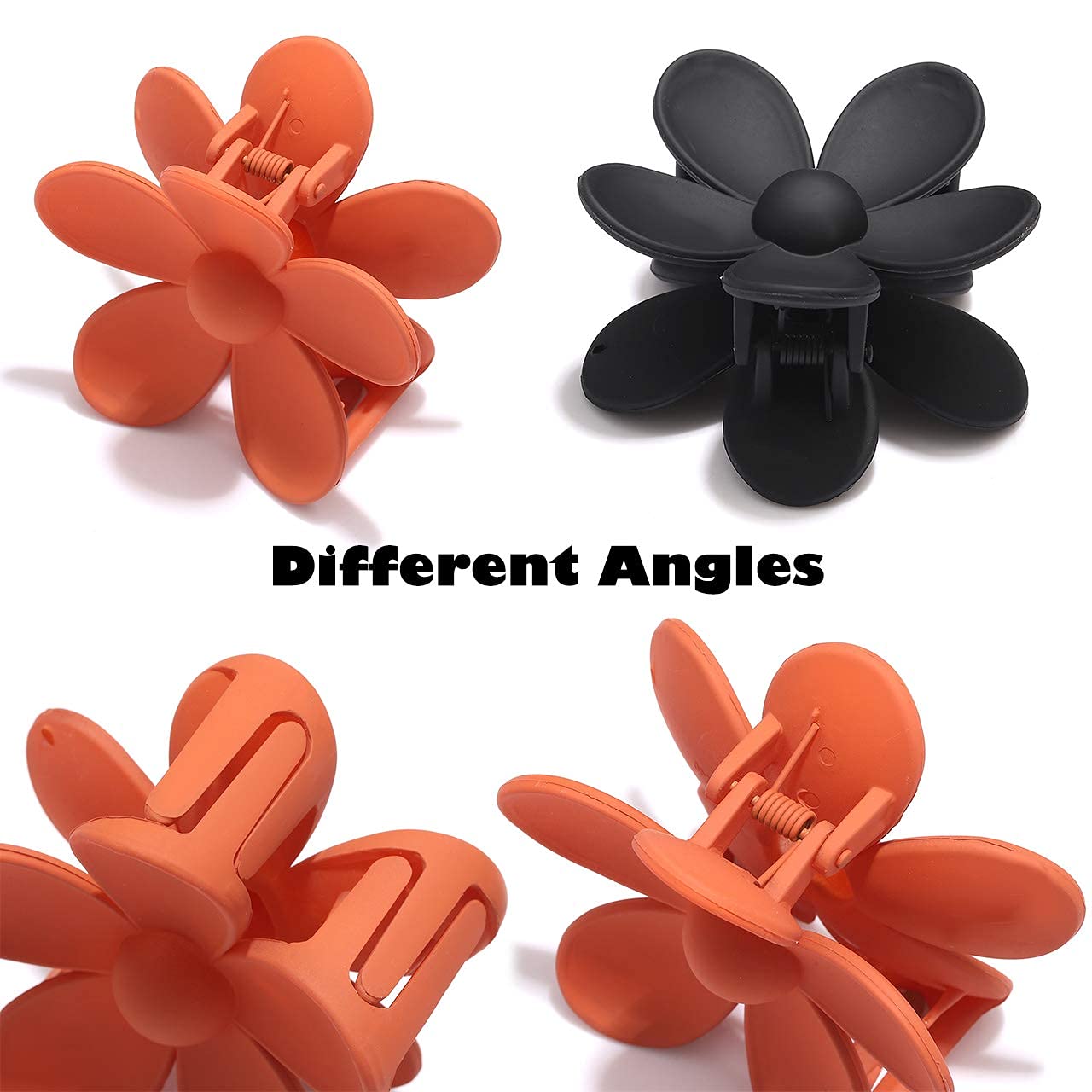 Big Hair Claw Clips Matte Flower Hair Clips Non Slip Cute Hair Catch Barrettes Jaw Clamps 6 Colors for Medium Thick Hair Women Girls 6PCS Holiday Gifts