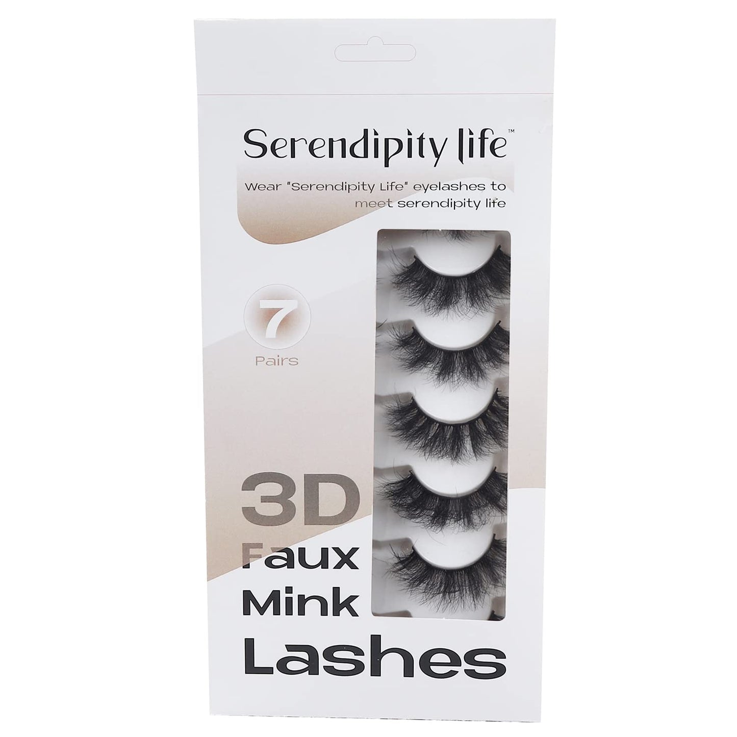 3D Faux Mink False Eylashes Fluffy 7 Pairs Thick Wispy Long Extension Eyelashes 15-19mm Serendipity Life Reusable Lashes P2, 1 Count