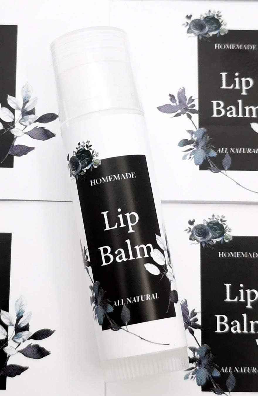 ZZYBIA Homemade Skincare Products Adhesive Labels Stickers for Lip Balm Container Tubes 20pcs (Simple Elegance)