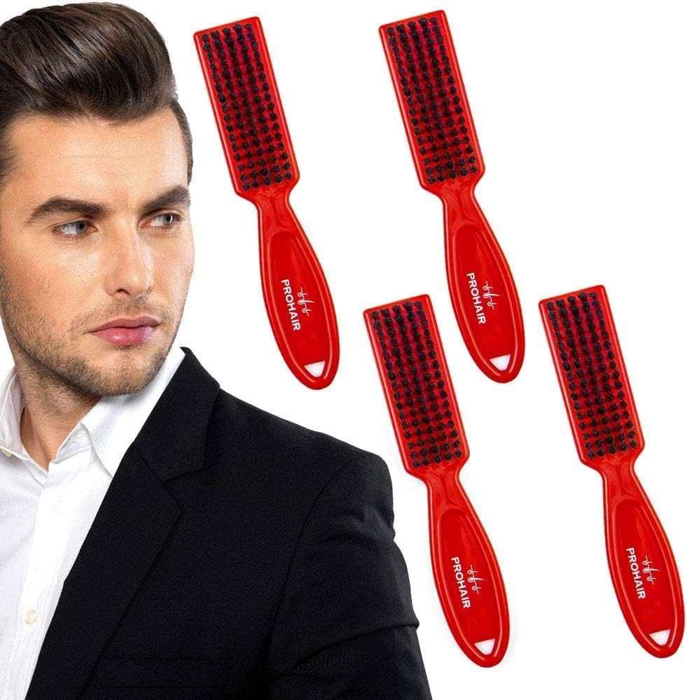 Otto Cipper Brush/Blade Brush/Fade Brush - Barber Salon Blade Cleaning Brush Cleaning Clipper Brush Nylon Hair Styling Brush Tool, (Pack of 6, Red)