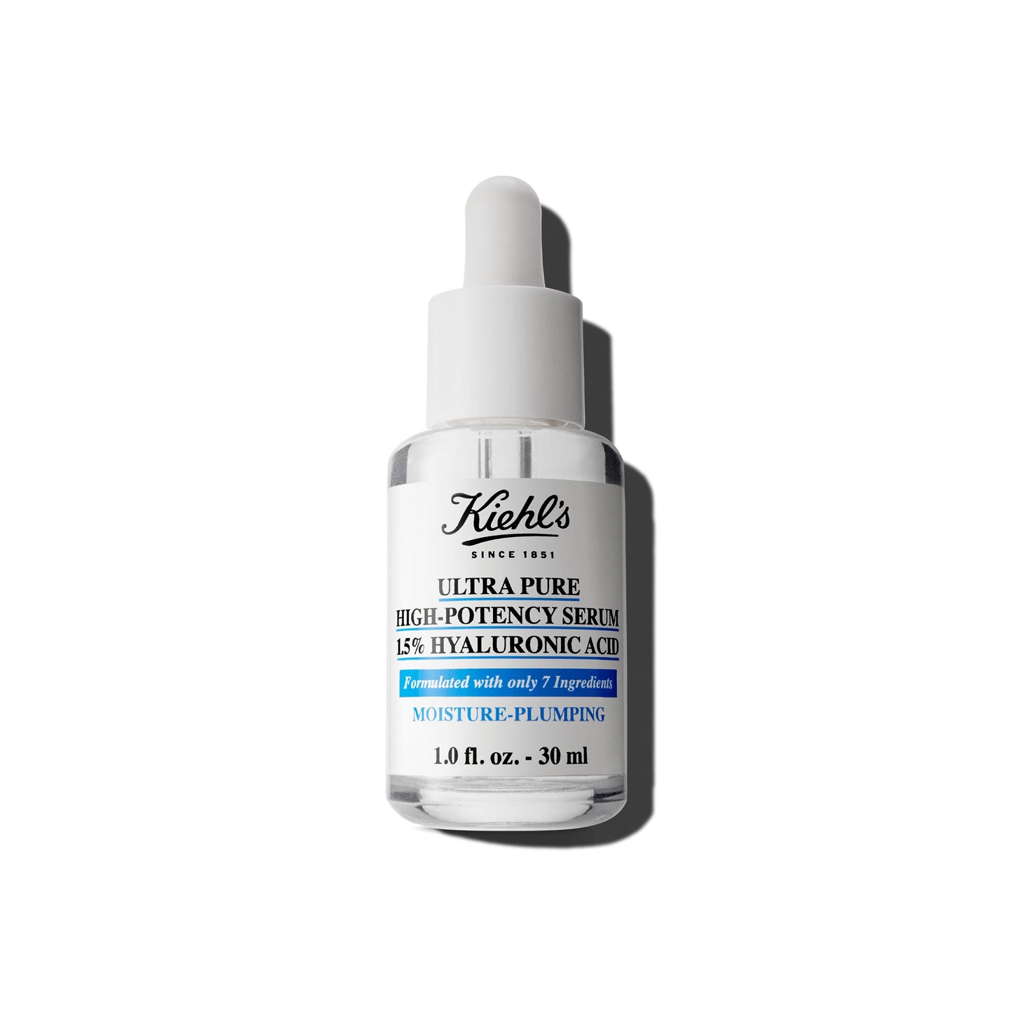Kiehl's Ultra Pure High-Potency 1.5% Hyaluronic Acid Serum, Concentrated Face Serum for Dry Skin, Instantly Boosts Hydration, Plumps Skin, All Skin Types, Fragrance-free - 1 fl oz