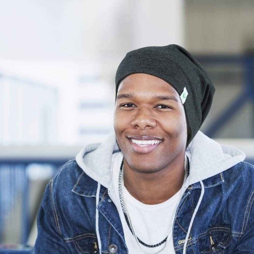 Hair Sleep Hat for Bald Men Night Cotton Blue Black