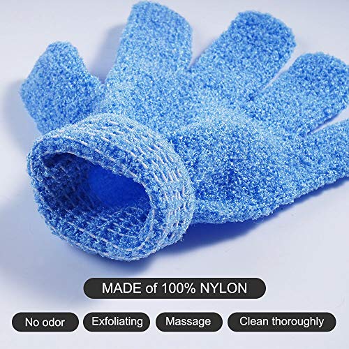 10 Pairs Exfoliating Shower Gloves, 100% Nylon Double-Sided