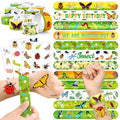 Bug Party Favors Set - 60 Pc Slap Bracelets & Tattoos for Kids