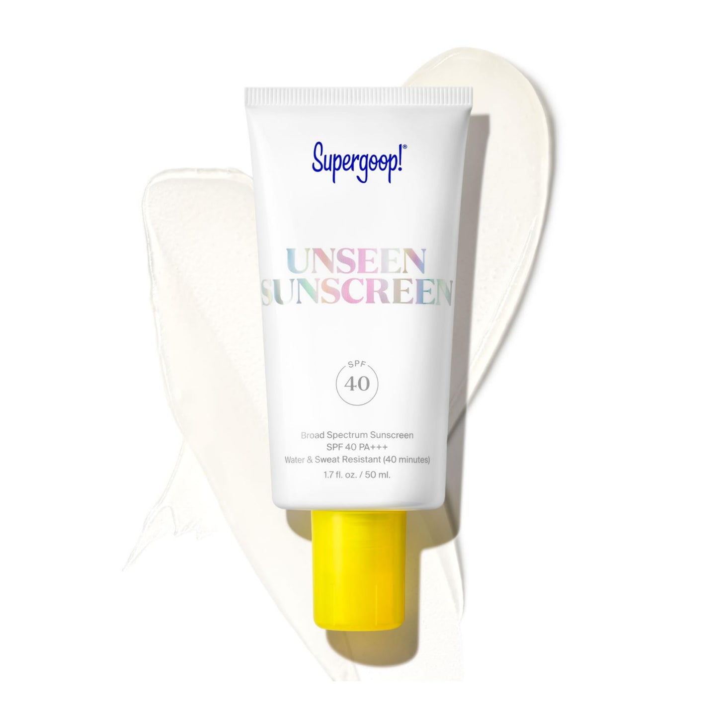 Supergoop! Unseen Clear Face Sunscreen - SPF 40 - Invisible + Broad Spectrum + Makeup-Gripping Primer - Weightless, Scentless, Oil Free - For All Skin Types & Tones - 1.7 fl oz