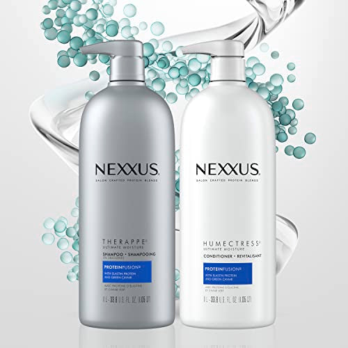 Nexxus Humectress Moisturizing Conditioner Ultimate Moisture for Dry Hair Moisturizing ProteinFusion with Elastin Protein and Green Caviar 33.8 oz