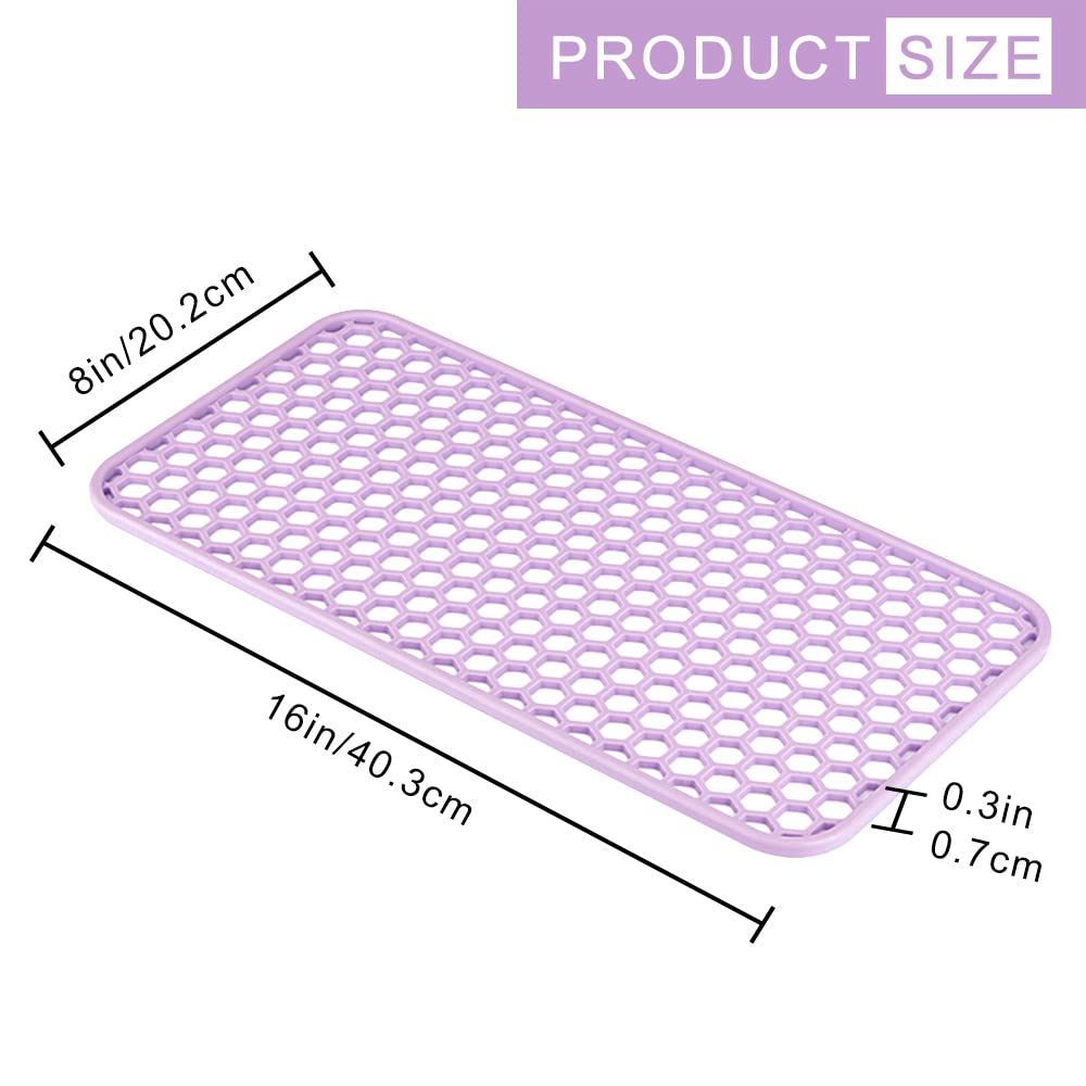 Large Heat Resistant Mat for Hair Styling Tools, Silicone Heat Pad for Curling Iron, Portable Travel Flat Iron Mat for Hair Straightener, Curler Wand, Hot Waver (Purple)