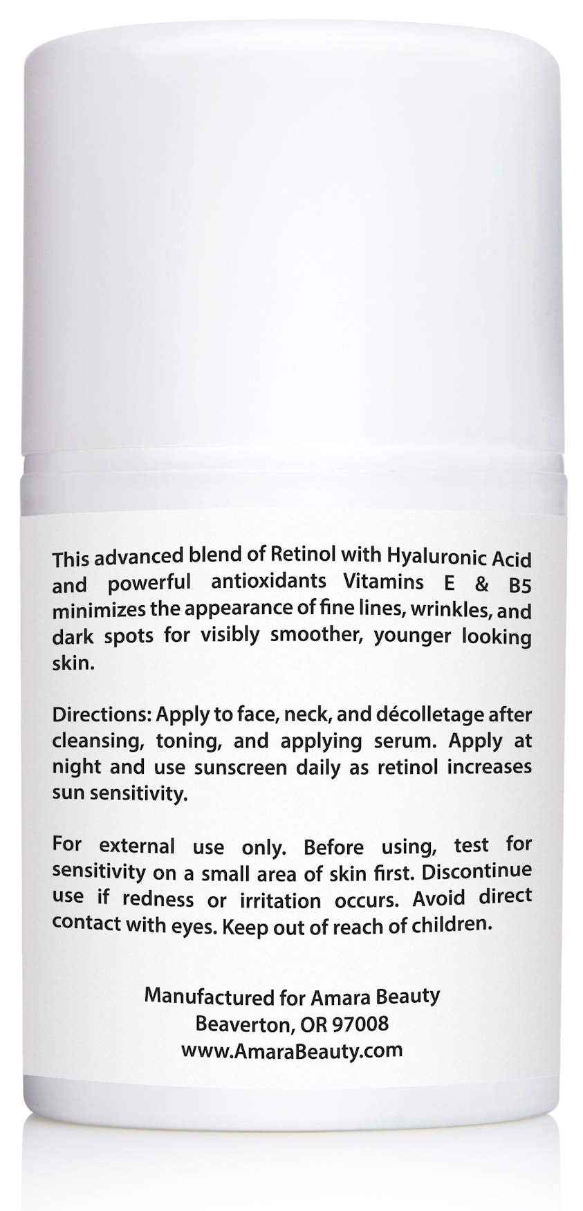 Retinol Cream for Face 2.5% with Hyaluronic Acid & Vitamins E & B5, 1.7 fl. oz. (Pack of 2)