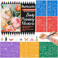 MuseLuxe Temporary Tattoo Markers - 16 Color Pen Set with 100 Stencils