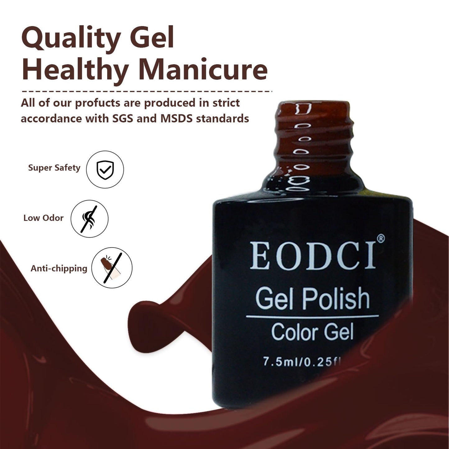 eodci Gel Nail Polish Set, 6 Colors Fall Orange Yellow Gel Polish Set Brown Gold Glitter Nail Polish Gel Soak Off LED Gel Nail Kit Holiday Manicure Nail Art Gel Polish Sparkle