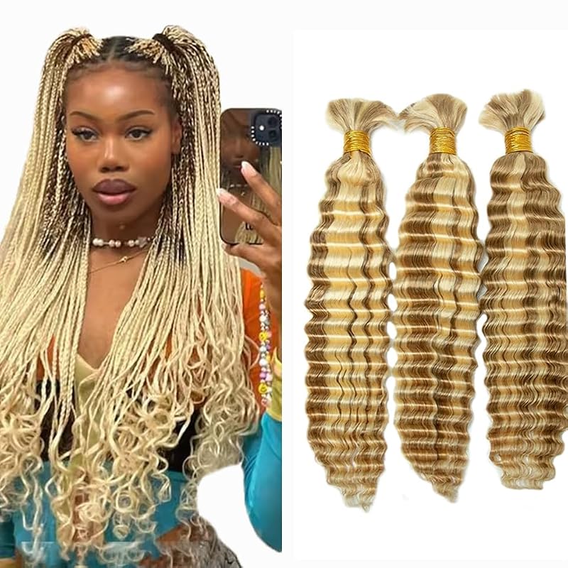 P27/613 Honey Blonde Braiding Hair 3 Bundles 12 Inch