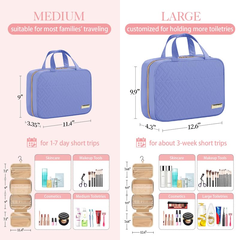 HOTOR Hanging Travel Toiletry Bag for Women & Men Aegean Blue