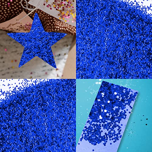 BAZIC Glitter Shaker 1 LB Blue Color, Sparkling Powder in Large Jar for Slime Paints Crafts Nail Art Polish Skin Halloween Party, 1-Pack