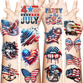 49 Pcs 4th of July Temporary Tattoos Waterproof American Patriotic