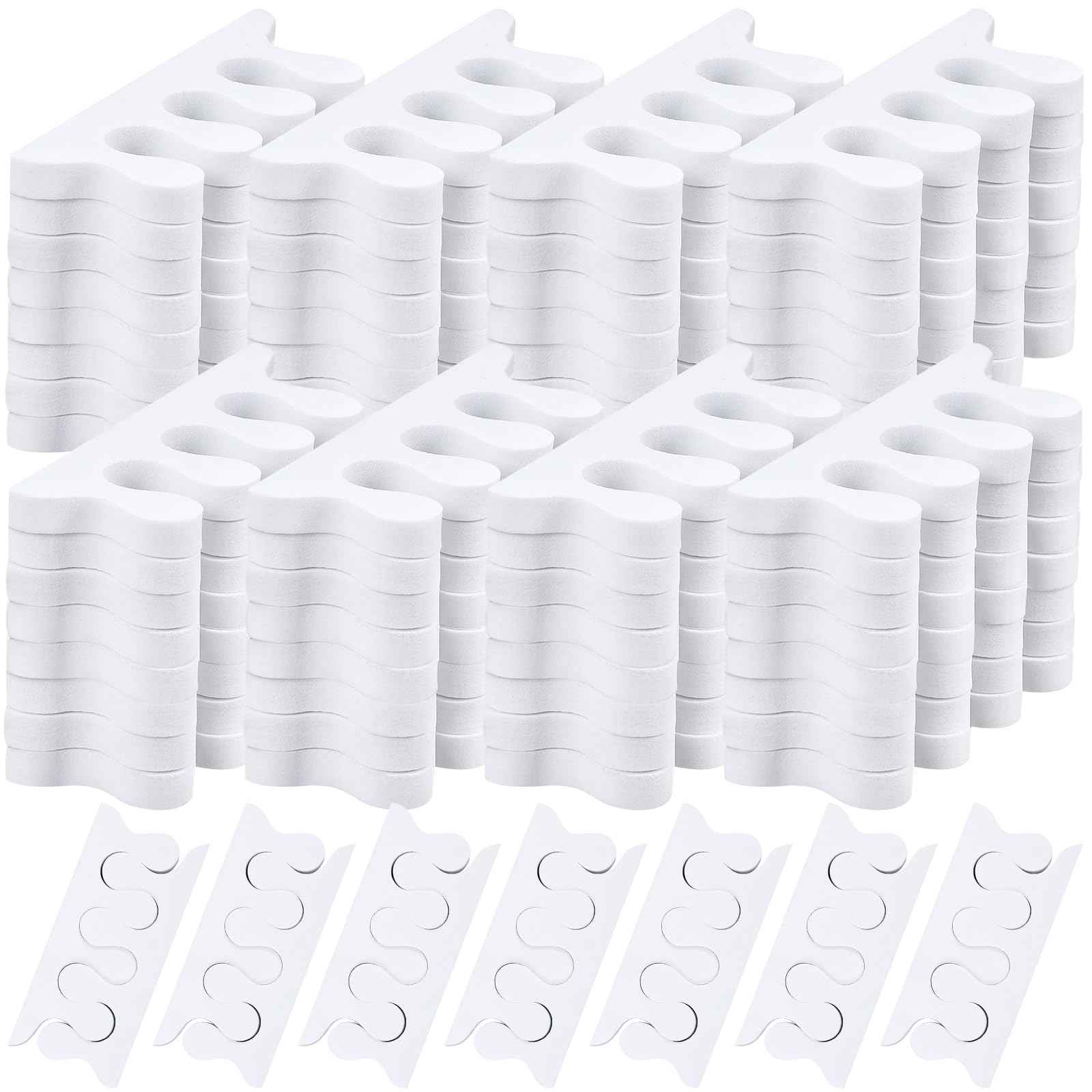 Mumufy 500 Pcs (250 Pairs) Sponge Toe Separators Pedicure Tool Kit Soft Toe Spacers for Pedicures Spreaders Finger Dividers for Women Men Feet Nail Manicure Toenails Art Painting Polish Spa(White)