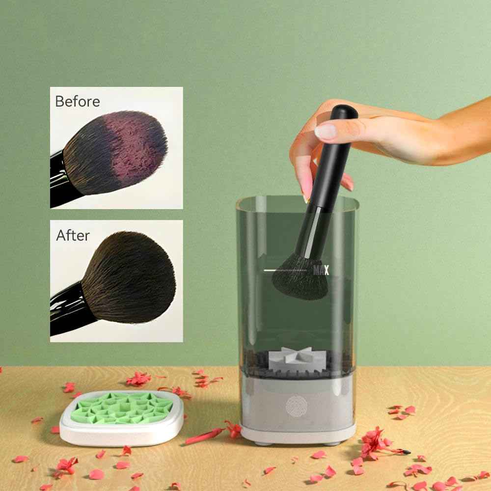 Makeup Brush Cleaner Machine - Electric Make up Brushes Cleaner Cleanser for All Size Beauty make up Brush, makeup brush and sponge cleaner with Dryer