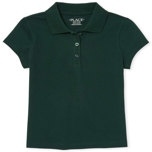 The Children's Place Girls Uniform Pique Polo Shirt, Spruceshad, Small US