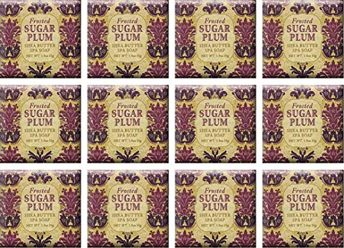 Greenwich Bay Trading Company 1.9oz Soap Bulk Packs of 12 (Frosted Sugar Plum)