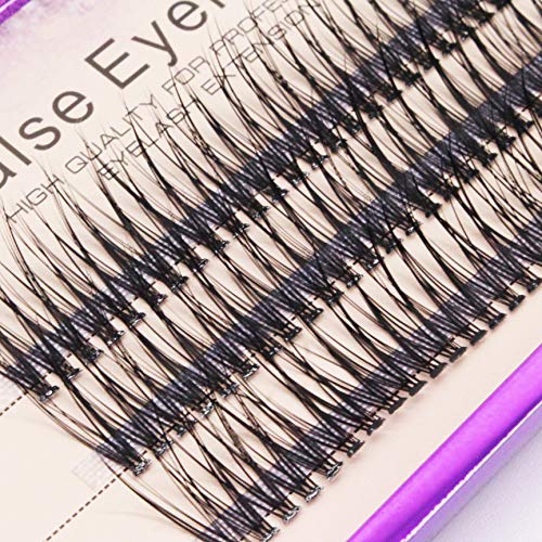 Bodermincer 12D Fishtail Lash Clusters D Curl 120pcs Natural Wispy Eyelashes Extensions (14mm)