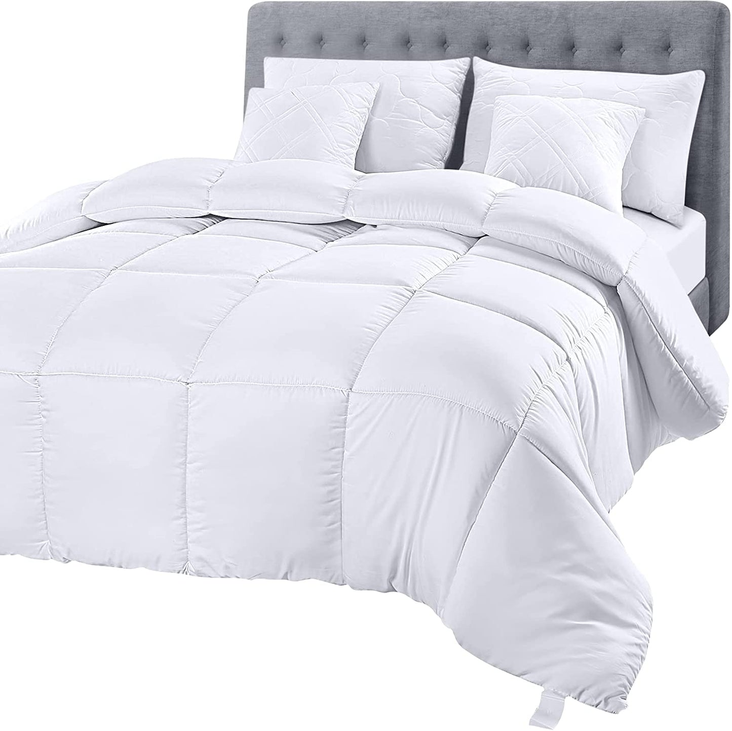 Utopia Bedding Comforter Duvet Insert, Quilted Comforter with Corner Tabs, Box Stitched Down Alternative Comforter California King (White)