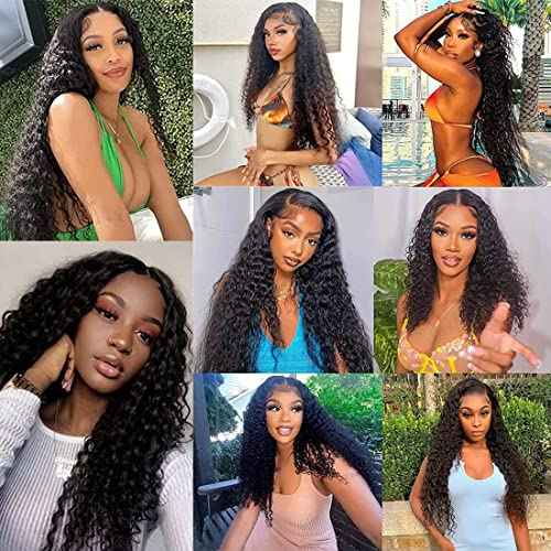 Augfst Brazilian Virgin Human Hair Bundles 10 12 14 Inch Deep Wave Bundles Human Hair Unprocessed Brazilian Virgin Natural Color Sewn In Quick Weave for Black Women