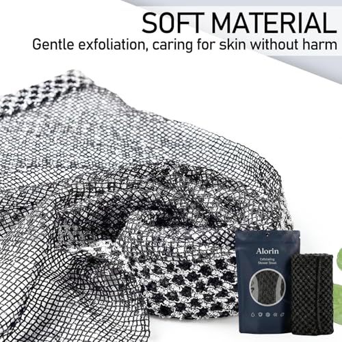 Alorin Exfoliating Shower Towel, Alorin Silver Towel, Exfoliating Skin Bath Loofah, Premium Scrub Wash Cloth for Body Face, Exfoliating Washcloth for Men and Woman (Pink)