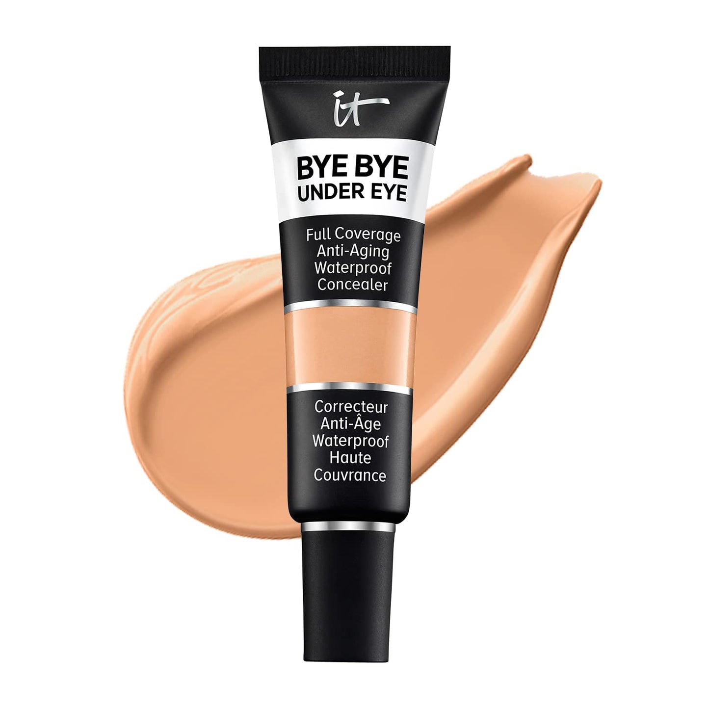 IT Cosmetics Bye Bye Under Eye Full Coverage Concealer - for Dark Circles, Fine Lines, Redness & Discoloration - Waterproof - Anti-Aging - Natural Finish – 25.5 Medium Bronze (C), 0.4 fl oz