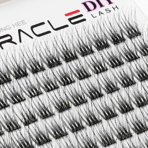 PARK SUNG HEE MIRACLE LASH DIY False Eyelashes, Lash Clusters, Lengthening Wisps 9mm-16mm Contact Lens Friendly, Easy to Apply, Reusable Strip Lashes (E6-280, 15mm), Black