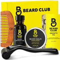 The Beard Club Beard Growth Kit - Derma Roller, Beard Growth Oil, Sandalwood Beard Balm, Beard Comb - Gift Set