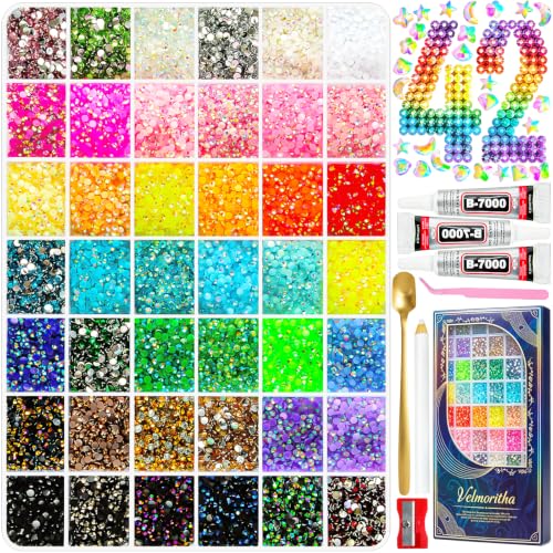 33000Pcs Bedazzling Kit, 42 Colors Rhinestones with B7000 Glue
