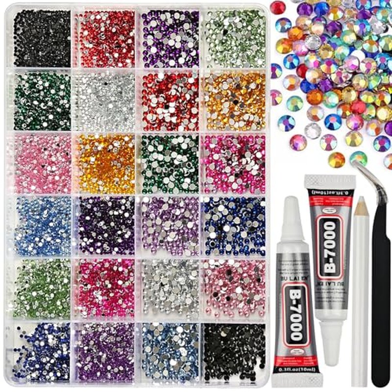 GUFUGU 6000 Pcs Mixed-Color Resin Jelly Rhinestones for Crafts